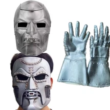 Dr Doom Latex Mask with Gloves victor von Halloween Cosplay Horror Costume party
