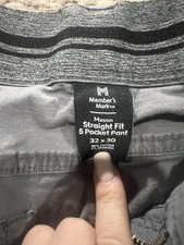 Member's Mark Straight Fit 5-Pocket Casual Pants Gray 32 Cotton Spandex