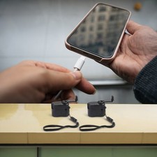 Caricabatteria USB dinamo manuale 2 pezzi fonte di alimentazione leggera per dispositivi digitali