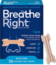 Extra Strength Tan Nasal Strips for Congestion Relief, Size Small/Medium