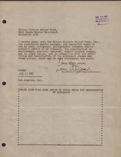 BARRY FITZGERALD - DOCUMENT SIGNED 02/12/1947