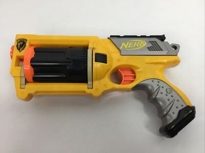 Yellow Nerf N-Strike Maverick Rev-6 Soft Foam Dart Blaster Toy Gun