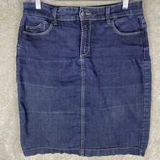 NYDJ Denim Skirt Womens 6 Pencil Cotton Stretch 5-Pocket Made in USA Tummy Tuck