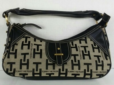 Tommy Hilfiger Small Logo Purse Handbag Black Grey
