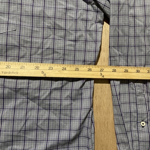 Camicia Untuckit blu quadri bottoni davanti manica lunga uomo taglia XXXL - Foto 5 di 6