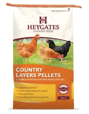 Heygates Chicken Layers Pellets 20kg Country Poultry Food Complete Hen Feed