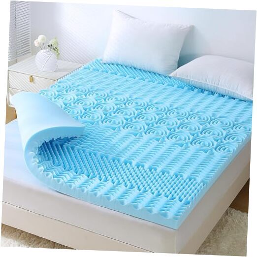Cooling Mattress Topper Queen, 7 Zone Memory Foam Queen-2 Inch Cooling Gel