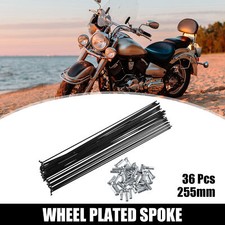 36 Pcs Bicycle Steel Spokes 14G 255mm Length with Nipples for Most Bicycle