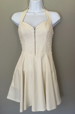 Guess White Cream Dress 0 Fit & Flare Sweetheart Neckline Halter Pockets | eBay Guess White Cream Dress 0 Fit & Flare Sweetheart Neckline Halter Pockets | eBay