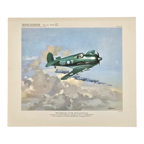 Boomerang Over Bougainville Ray Honisett Vintage Print Aircraft WW2 Artwork War - Picture 61 of 64