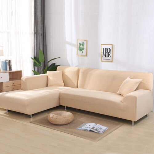 1/2/3/4 Seater Stretch Sofa Cover L Shape Corner Couch Slipcovers - Picture 67 of 85