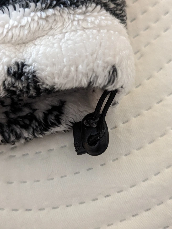 Chaqueta polar Sherpa de montaña negra de colección años 90 estampado de copo de nieve Y2K cremallera talla ex grande Foto 4 de 4