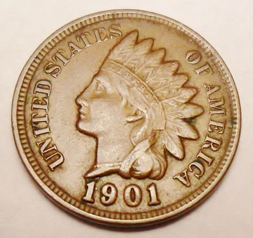 1901 P Indian Head Cent Penny  AVE CIRCULATED  **FREE SHIPPING**
