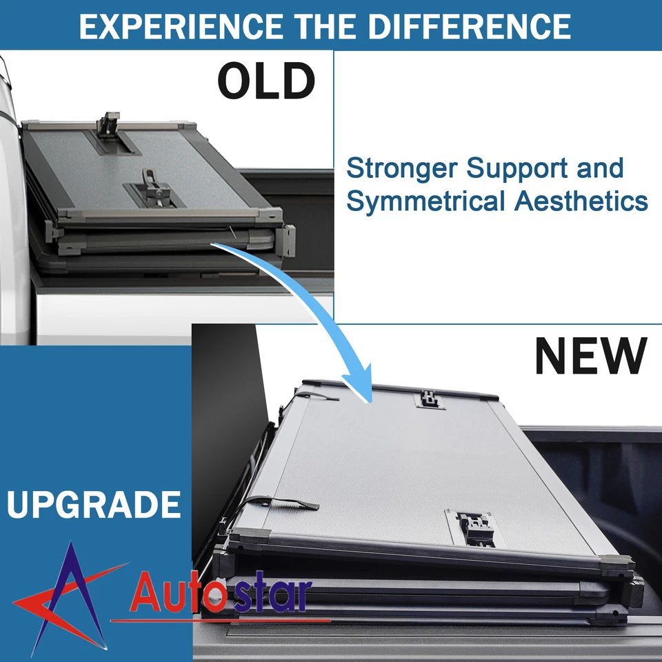 Cubierta Tonneau de plataforma rígida sólida triple plegable para camioneta Ford F-150 2004-2014 5,5 ft Foto 2 de 4