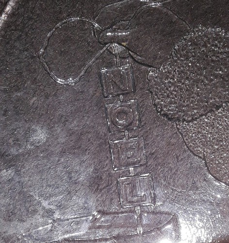 LIBBEY Clear Christmas GLASS Serving Plate 12 1/2" House w Santa & Elf #2 - Picture 5 of 12