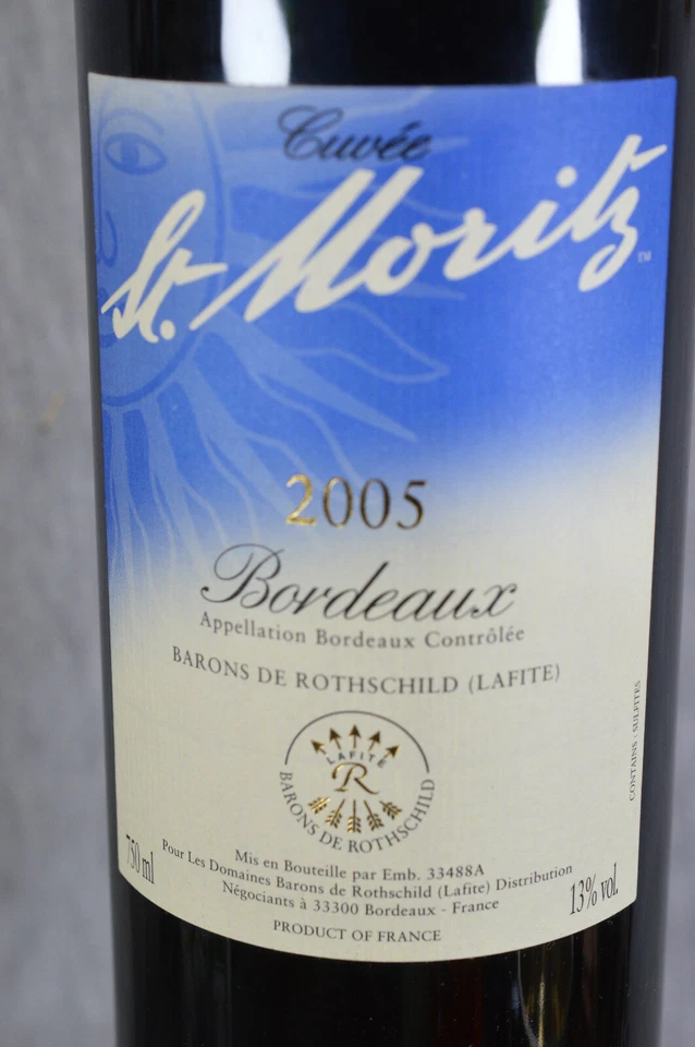 Rotwein - ST. MORITZ 2005 BORDEAUX - BARONS DE ROTHSCHILD ( LAFITE ) - Bild 2 von 4