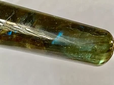 104mm 4.1" 90gm "Flashy Color Play"~LABRADORITE SPECTROLITE Massage Wand J1390