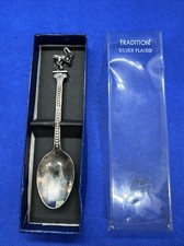 child s size collector silver plated stork baby spoon