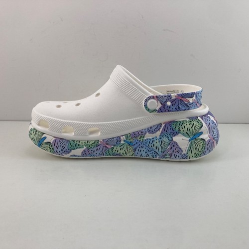 Women Crocs Classic Crush Butterfly Platform Clogs White Blue Purple Green Black - Picture 13 of 24