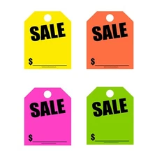 40 Pack "Sale" Tags Car Dealer Mirror Hang Tags 9 x 11 Inches Sale Price Tags