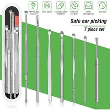 Ear Wax Remover Tool Picker Cleaner Removal Spiral  Spoon Q-Grip Tip Care Kit