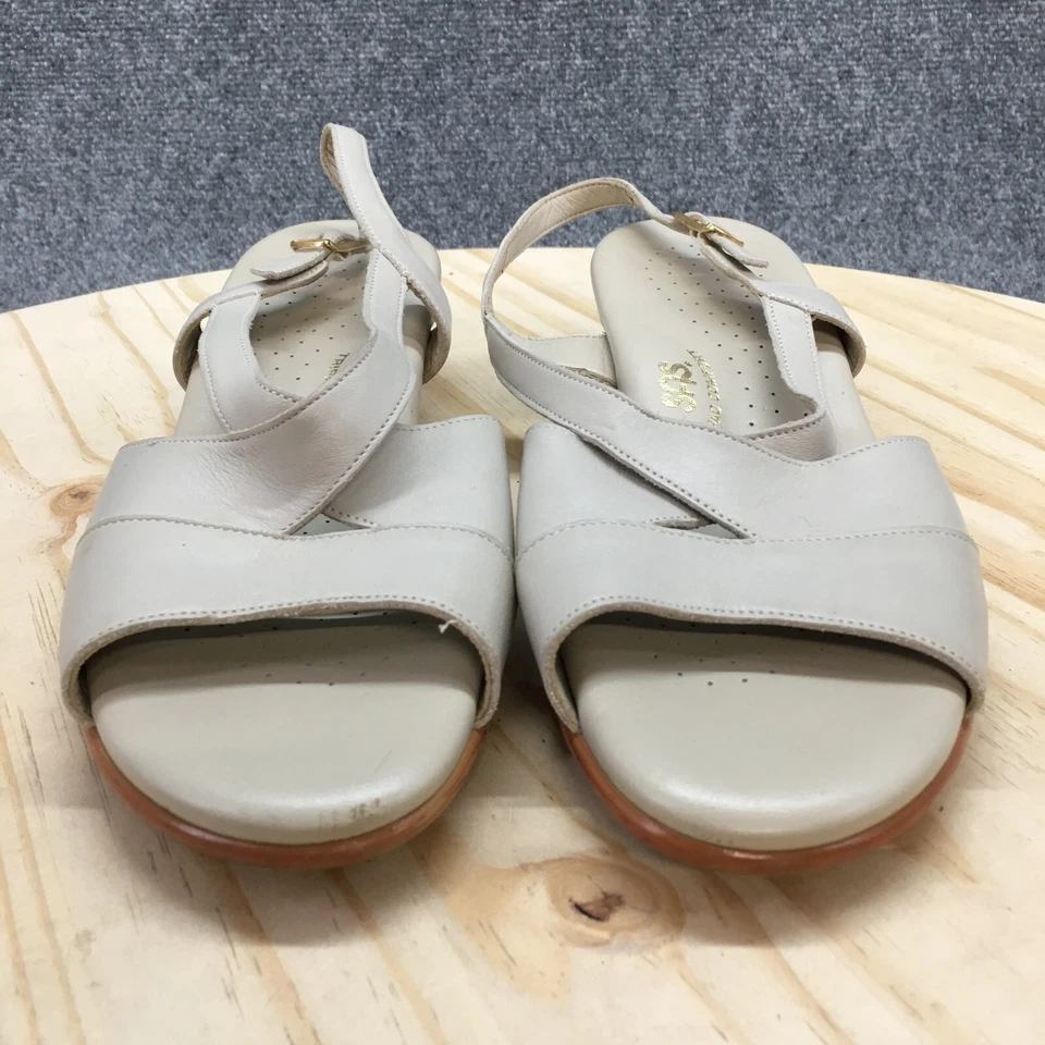 Sas Tripad Comfort Sandals Womens 9.5 M Slingback Wedge 235403 Beige Leather - Image 4 of 4