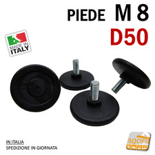 PIEDINO REGOLABILE D.50 MM. CON PERNO M10X40 B0410 - PIEDI E GAMBE PER