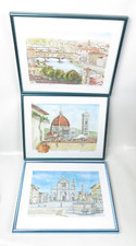 3x ACQUERELLI Firenze (Firenze), Paolo Bellini (2003/04)/quadri città punti di riferimento