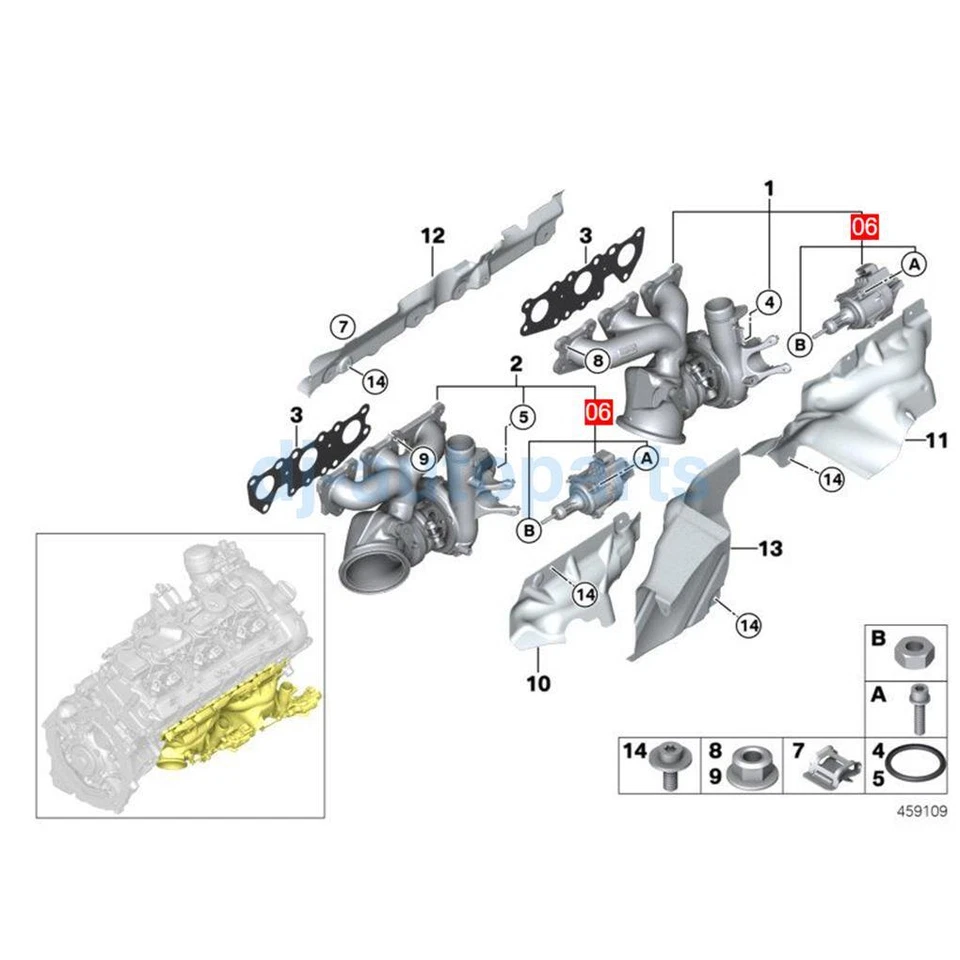 Wastegate Valve Actuator Fits For BMW 120i 220i 225i 320i 420i 630i 730Li X4 B48 Foto 3 de 4