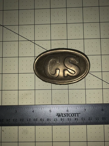Civil War   Confederate Belt Buckle.  Pre-Owned. Brass Finish . CSA