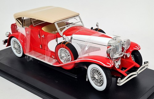 Greenlight 1/18 - Duesenberg II SJ Tourster White / Orange Diecast Model Car - Picture 6 of 8