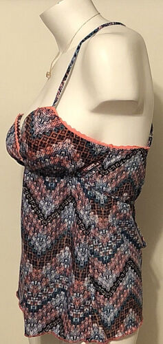 NWT JUNIOR'S SELF ESTEEM CHEVRON PRINT PADDED TWIST TANK/CAMI TOP SMALL $26.00 - Picture 2 of 4