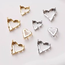5pcs Jewels Low Seat Claw Settings,Pendant Setting Bases Bezel Blank Heart Tray