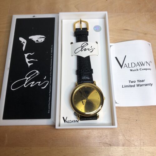 Valdawn Elvis Presley Official E.P.E. Watch 1998 NEW IN BOX Gold-tone The King - Zdjęcie 1 z 7