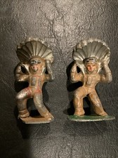 2x Barclay B134 Parachute Jumper Paratrooper Vintage Army Toys Lot Metal Silver