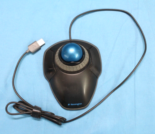 KENSINGTON ORBIT Trackball With Scroll Ring #K72337 Black 2-BUTTONS Wired Mouse