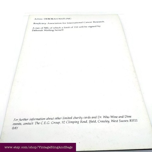 ORGINAL 1998 hand autographed Dr Who print limited edition LOVE DEBORAH WATLING - Picture 5 of 10
