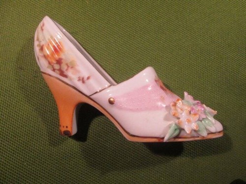 Limoges Vintage Porcelain Pink Shoe Slipper ~❤️~ 5.5" - Picture 2 of 6