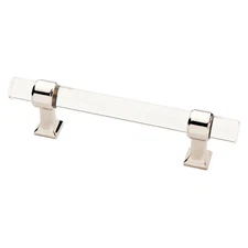 Liberty 3-3/4 in. (96mm) Polished Nickel and Clear Acrylic Bar Pull
