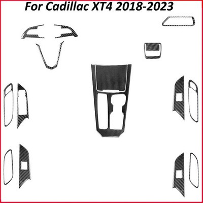 16Pcs For Cadillac XT4 2019-2023 Real Carbon Fiber Full Kits Interior Cover Trim