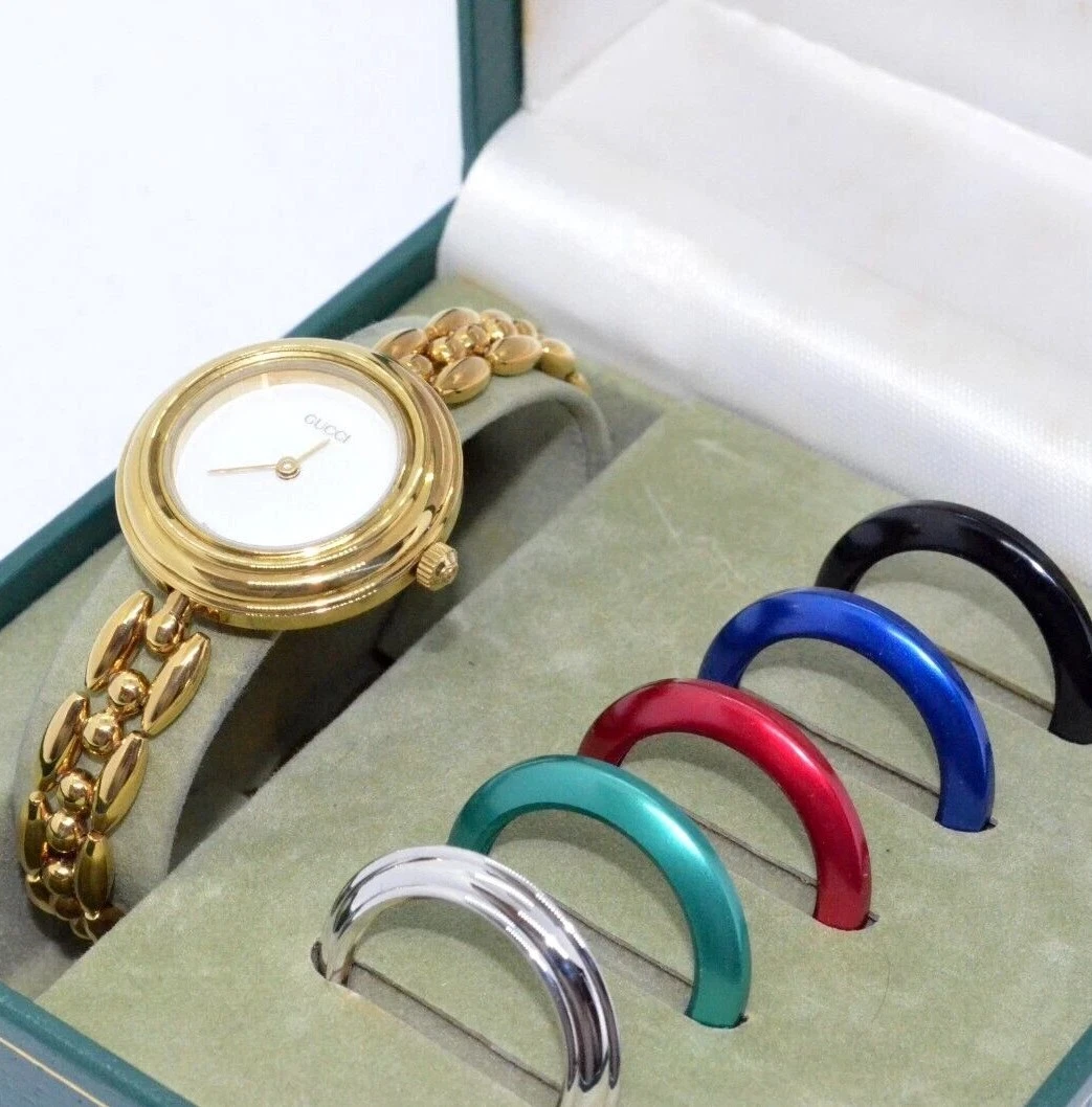 [Presque comme neuve avec boîte] Montre femme Gucci 11/12 6 couleurs lunette à changement Qz du JAPON