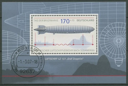Federal 2007 Stamp Day Zeppelin Block 69 Stamped (C98891)