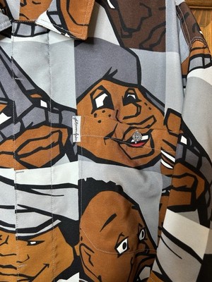 Vintage Platinum Fubu Fat Albert & Friends Button Up Shirt Sz 3XL