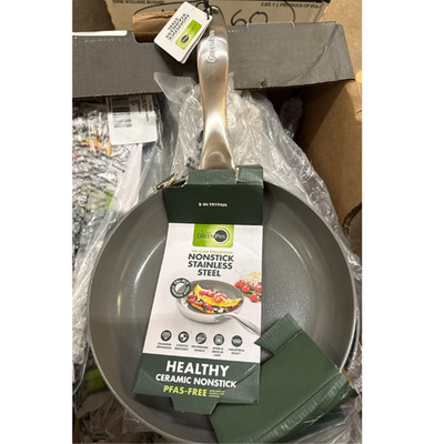 GreenPan 8  Frypan Tri-Clad Nonstick Stainless Steel PFAS-Free New