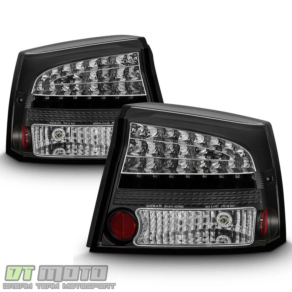 Черные светодиодные задние фонари тормозные фонари для Dodge Charger 2009–2010 годов левая + правая - Изображение 2 из 4