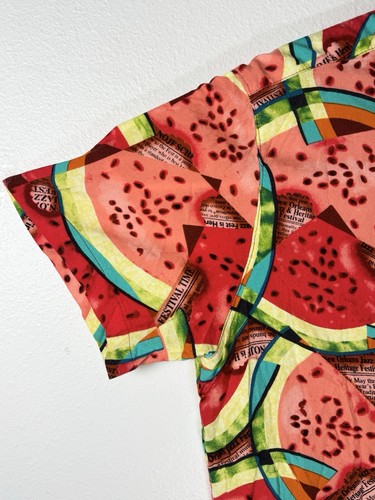 Bayou Wear Art 4 Now Mens L New Orleans Jazz Festival Hawaiian Shirt Watermelon - Picture 6 of 15