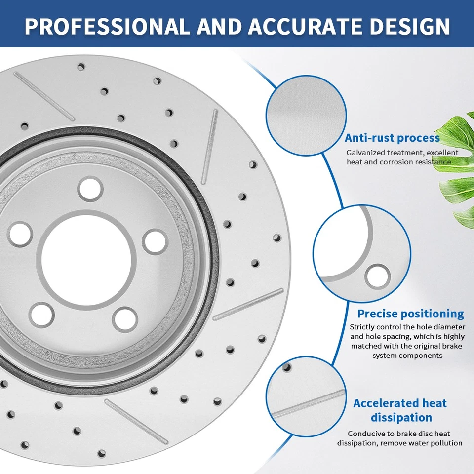 Rotores de freno delanteros traseros perforados para Lexus RC300 RC350 GS350 GS450H IS300 IS350 Foto 2 de 4
