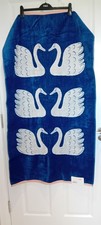 Scion Bath Towels. Swim Swam Swan Range in Blue.