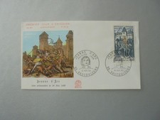 ENVELOPPE 1ER JOUR 1968 HISTORIQUE JEANNE D'ARC (t 1579 )