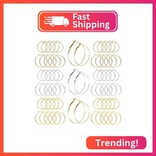 FANMAOUS 60Pcs Hoop Earring Findings Stainless Steel Earrings Beading Round Earr